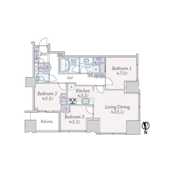 シティタワーズ豊洲　ザ・ツイン　サウスタワー 間取図