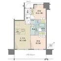 ザ・レジデンス寺田町駅前 LDK含む2居室が南東向きバルコニーに面した明るいレイアウト。全居室に収納が設けられています。