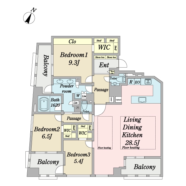 フォーシーズンズグランデ一番町 間取図