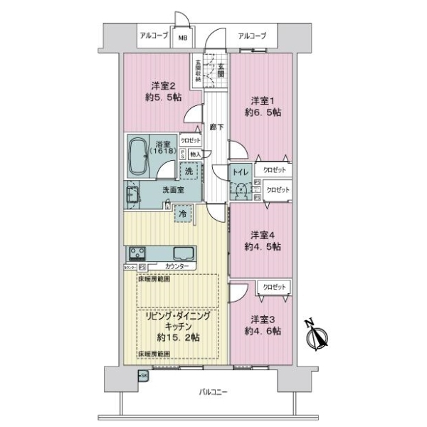 プレサンスロジェ須磨妙法寺桜の杜ＷＥＳＴＨＩＬＬＳ 間取図