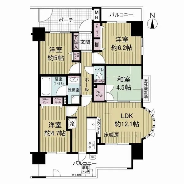 プロパレス高井田センシージョ 価格3380万円、専有面積68.83m2、間取り4LDK