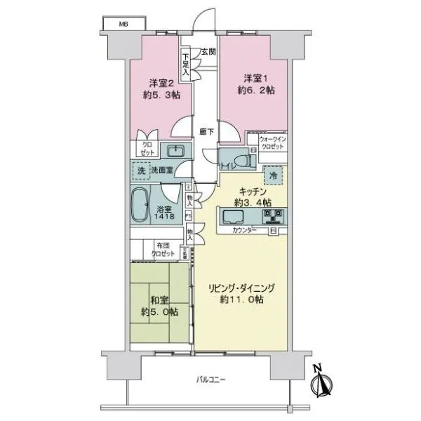 ファインシティ王子神谷リバー＆フォレスト 間取図