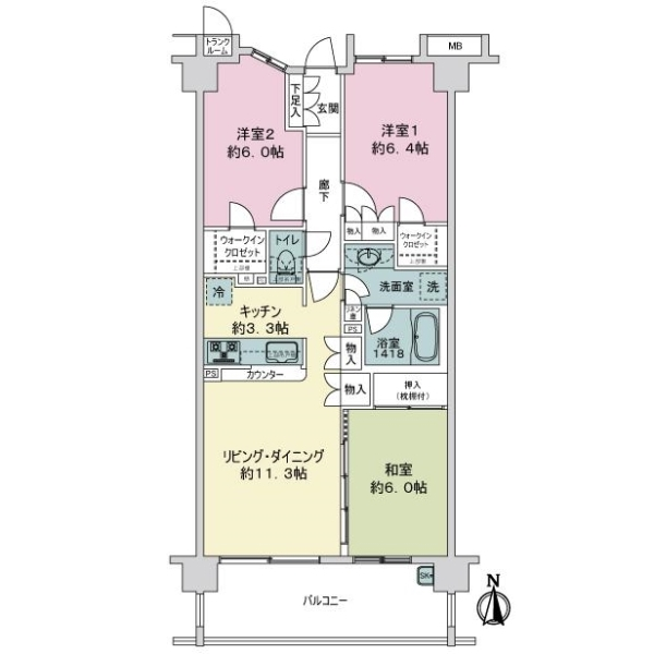 コンフィール西大島 間取図