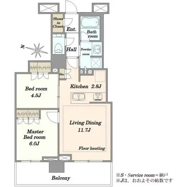 プラウドタワー川口クロス 間取図