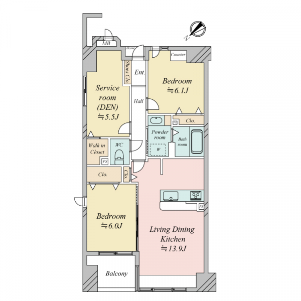 イトーピア長堀橋シエル・クレール 間取図