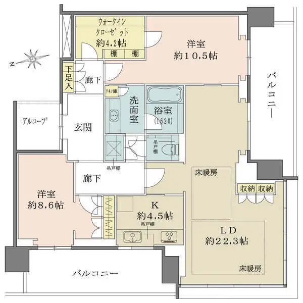 グラングリーン大阪　ＴＨＥ　ＮＯＲＴＨ　ＲＥＳＩＤＥＮＣＥ 間取図