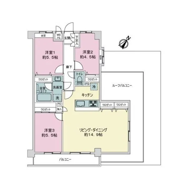 ライオンズヒルズ宮崎台 間取図