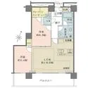 ザ・ヨコハマタワーズ　タワーイースト 廊下部分が少なく、専有面積を有効に活用した使い勝手の良い2LDK