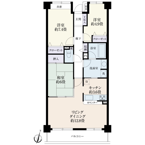 保土ヶ谷オークヒルズ三番館 間取図