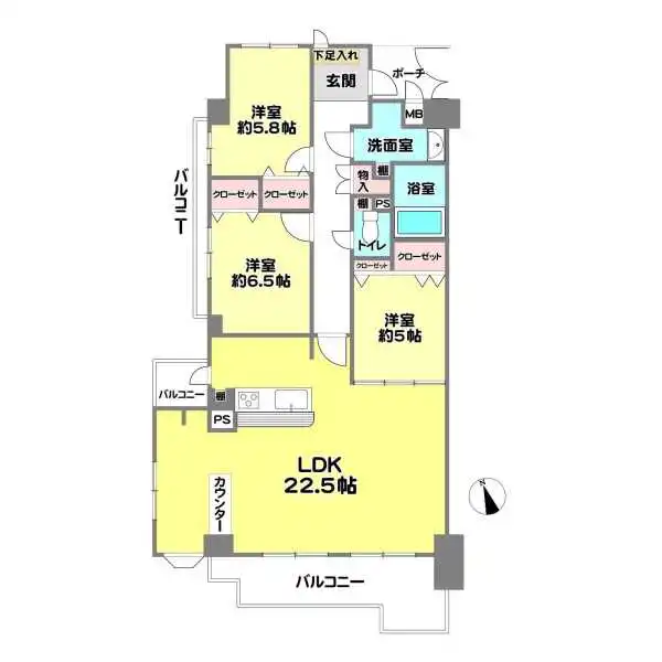 メロディーハイム芦屋浜 間取図