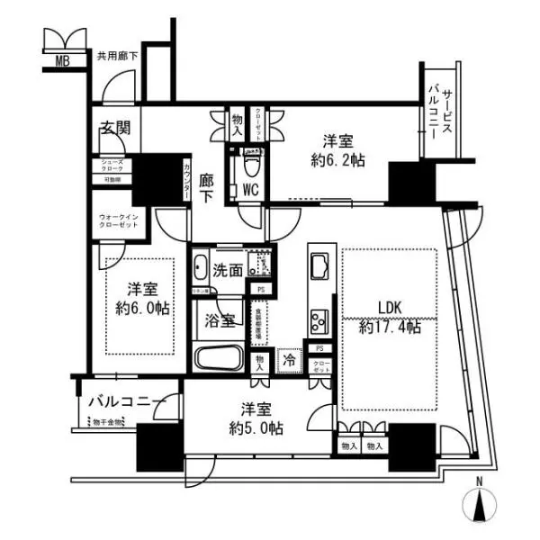 プレミストタワー靭本町 間取図