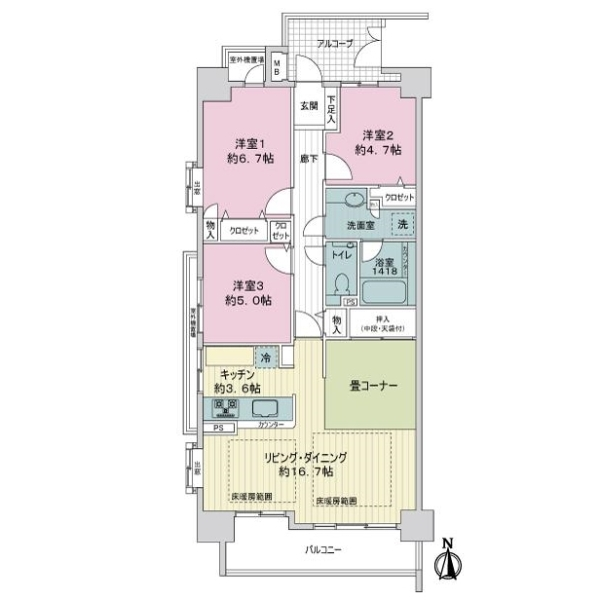 グランドメゾン茶屋が坂 間取図
