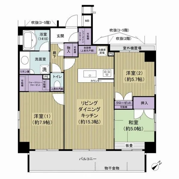 ファーストシーン小岩ラグゼ 3LDK・専有面積74.92m2のお部屋