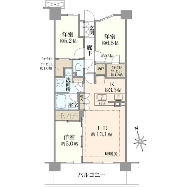 ザ・パークハウスオイコス鎌倉大船 間取図
