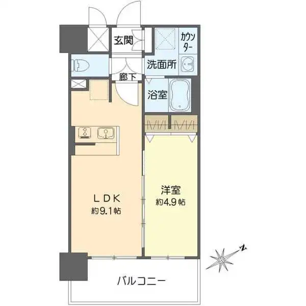 プレサンスＯＳＡＫＡ　ＤＯＭＥＣＩＴＹビーツ 間取図