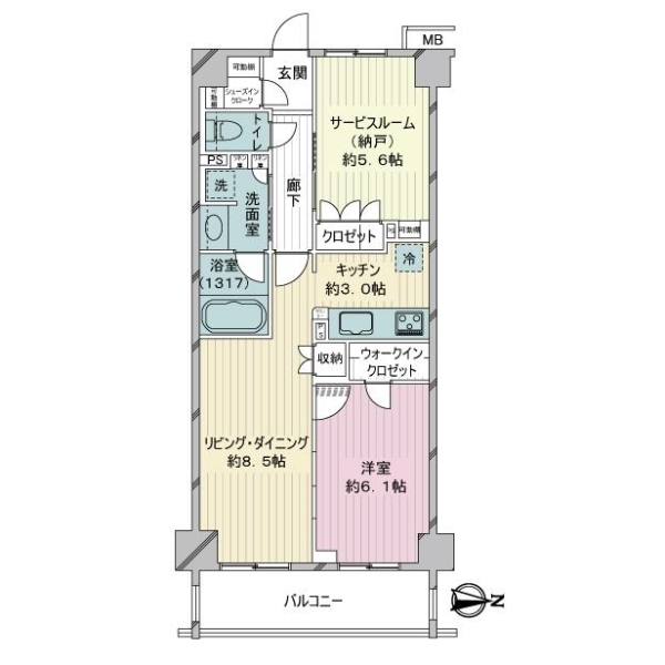 パレステージ六町３ 間取図