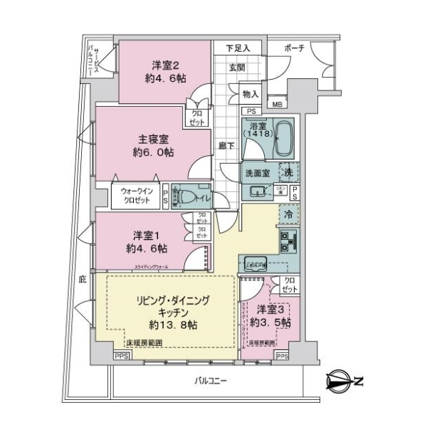 アールブラン武蔵新城 間取図