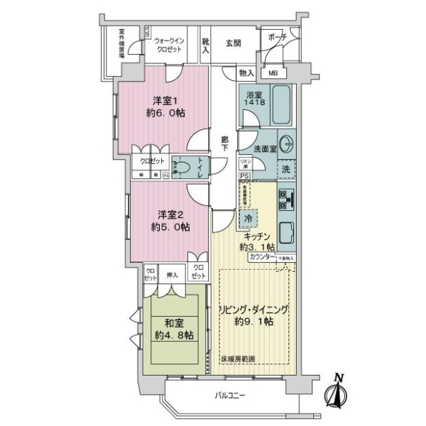グローリオ板橋本町パークサイド 間取図