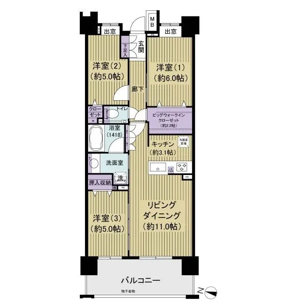 クレストプライムレジデンス　アベニュー弐番街 間取図