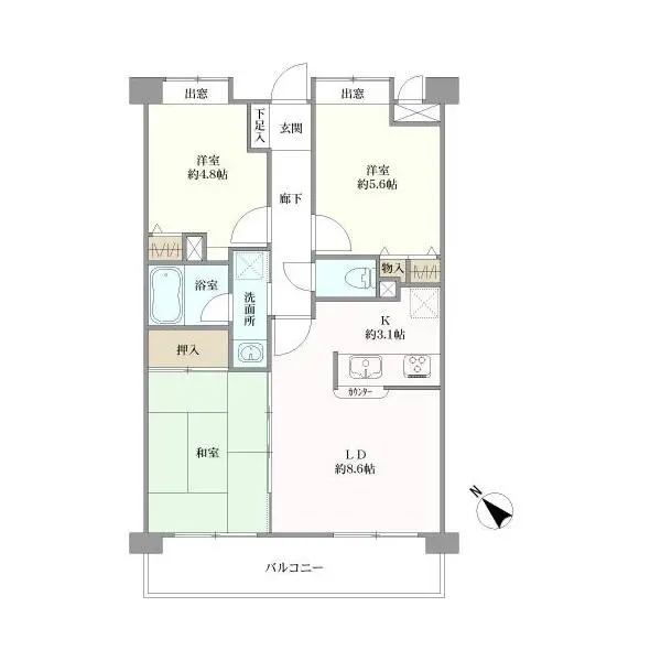 ライオンズマンション大宮天沼 間取図