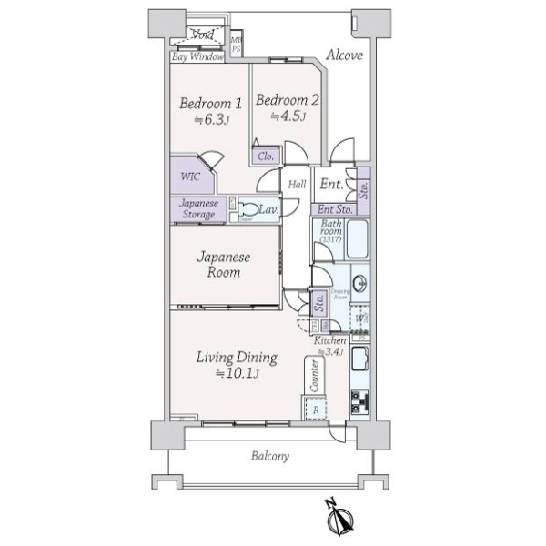 ライオンズマンション西船橋シティ 間取図