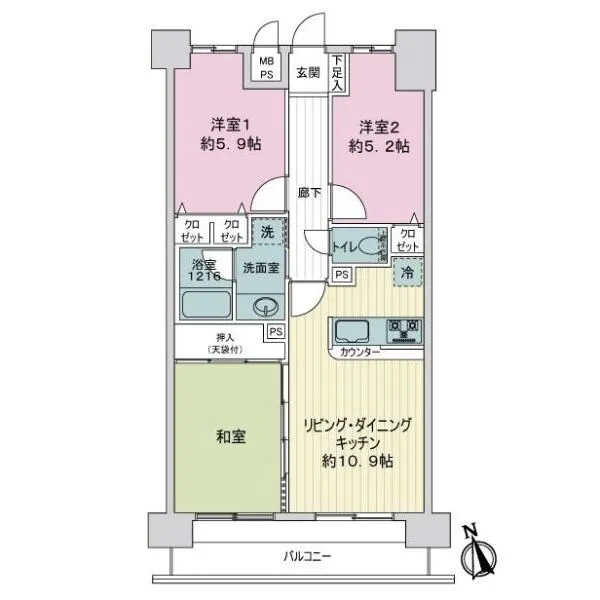 ライオンズシティ五反野 間取図