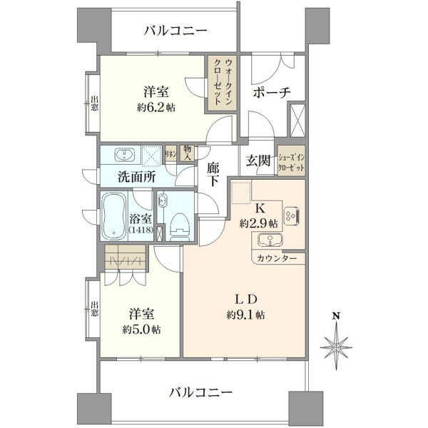 藤和シティホームズ御殿山 間取図