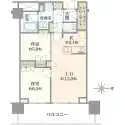 プラウドタワー武蔵小金井クロスウエスト 間取図