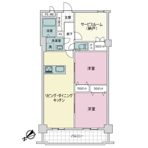 ライオンズマンション宮前平第3 B棟 間取図