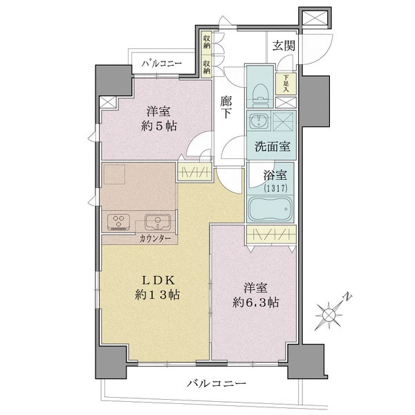 ＧＥＮＯＶＩＡ田端ＩＩｇｒｅｅｎ　ｖｅｉｌ 間取図