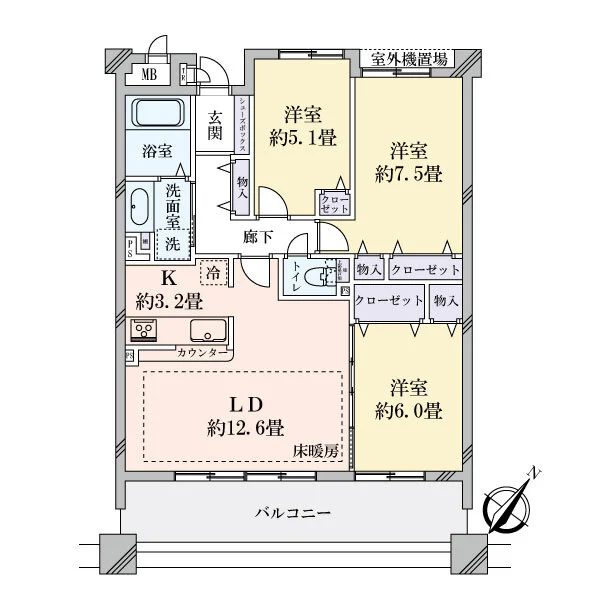 神戸海岸通ハーバーフラッツ５番館 間取図