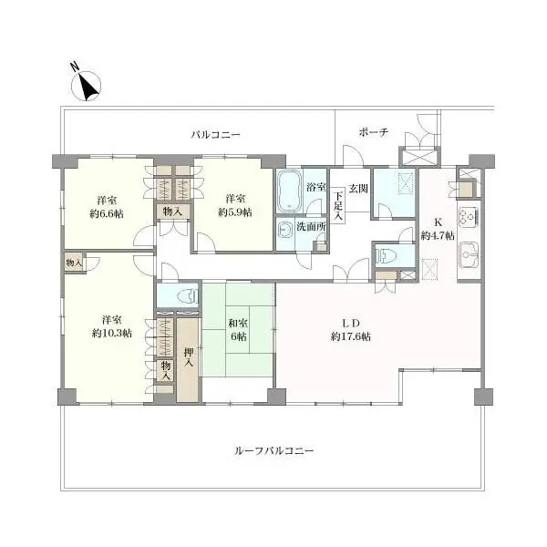 コスモ綱島ヴィルマージュ 間取図