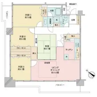 専有面積95.86m2・4LDK