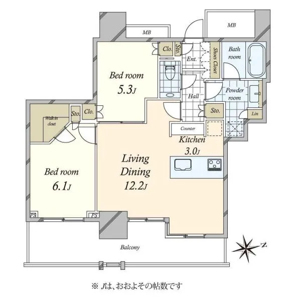 ブランズ麻布狸穴町 間取図