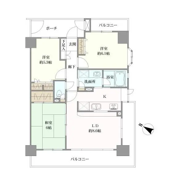 平塚八重咲町三和プラザ 間取図