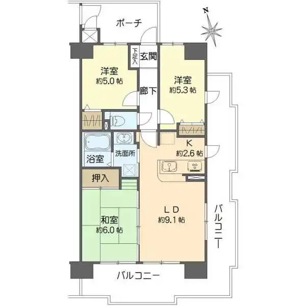 グリーンコーポ緑橋 間取図