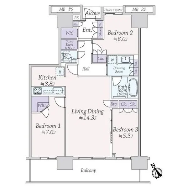 プラウドタワー東雲キャナルコート 間取図