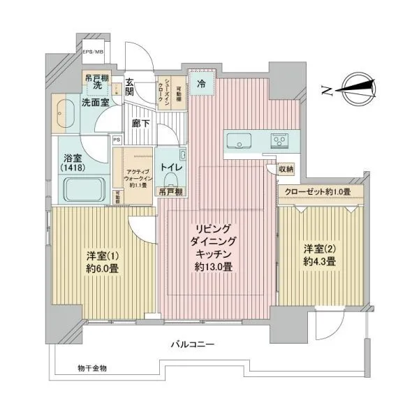 デュオヴェール赤羽Ｅａｓｔ 間取図