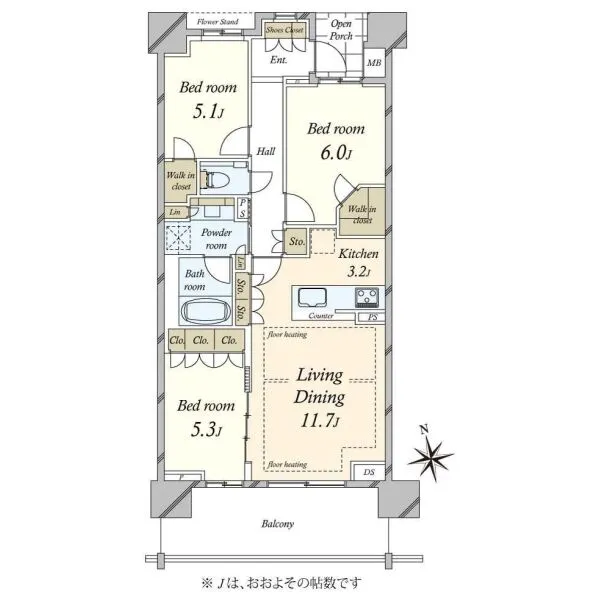 プラウド大井ゼームス坂 間取図