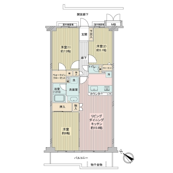 エステ・コート北柏四番館 間取図