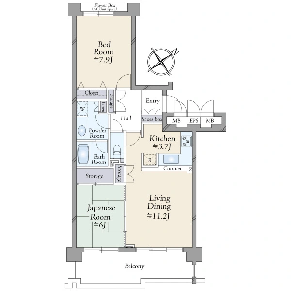 おゆみ野パークハウス弐番館 間取図