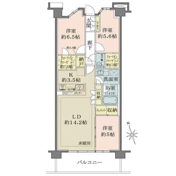 ザ・パークハウスオイコス鎌倉大船 間取図
