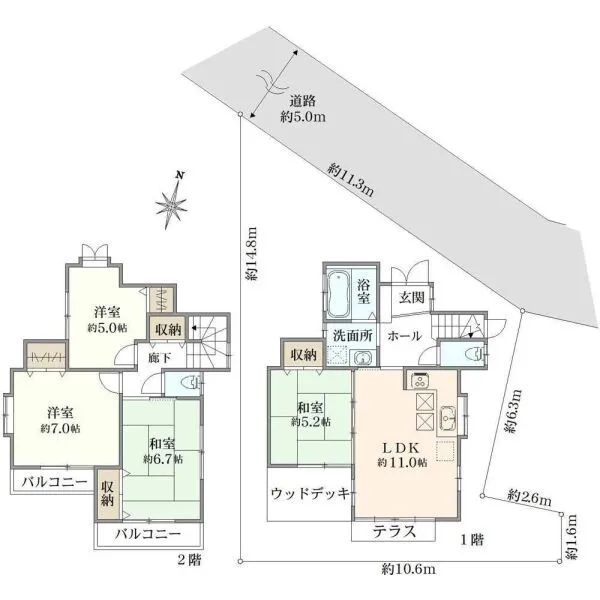 三鷹市牟礼３丁目 間取図