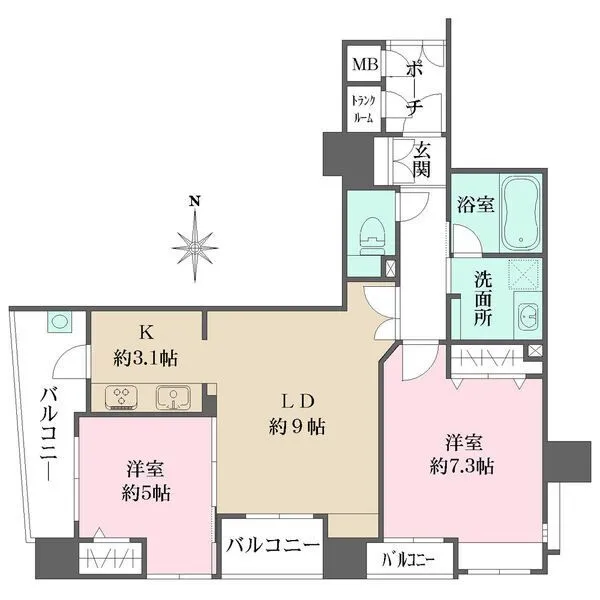 エステムコート谷町六丁目IIアクティーネ 間取図