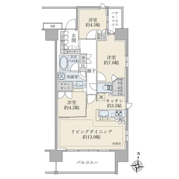 グランソシア辰巳の森海浜公園 間取図