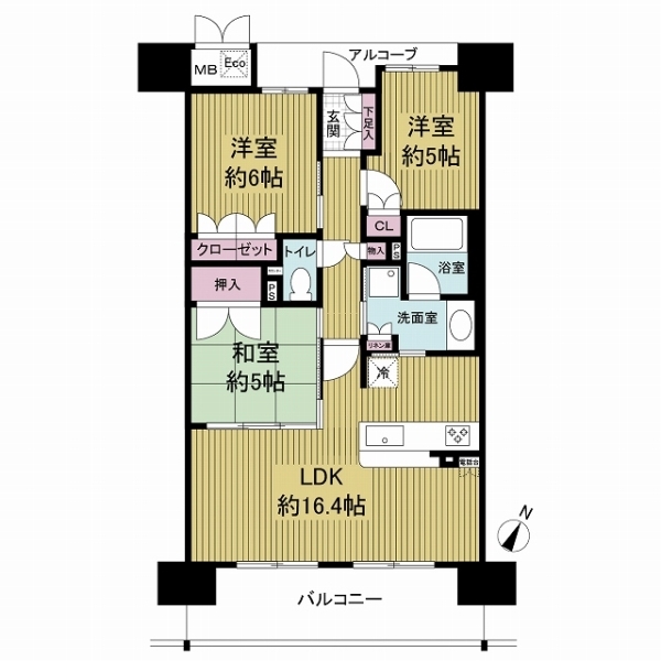 エルグレース放出鶴見 間取図