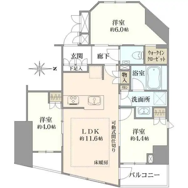 ザ・ヒルズ武蔵小金井レジデンス 間取図