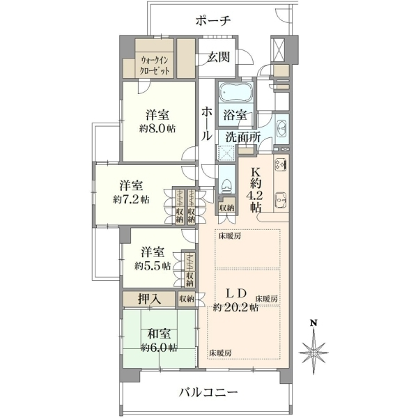 アクエージュ多摩川 間取図