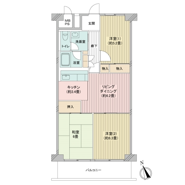 仲六郷ハウス 間取図