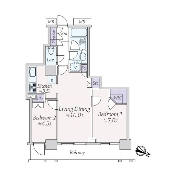 グランタワー調布国領ル・パサージュ 間取図